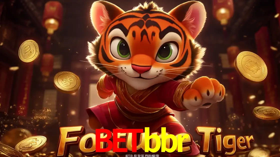 O carismático mascote do jogo de slot Fortune Tiger, um tigre fofo em pose de artes marciais, pronto para trazer sorte e multiplicadores de ganhos no cassino online betbbr.