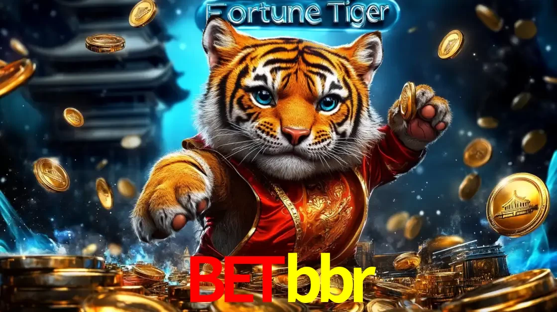 Imagem promocional do jogo de slot Fortune Tiger, com um tigre majestoso em traje tradicional cercado por uma fortuna em moedas de ouro, disponível agora no cassino betbbr.
